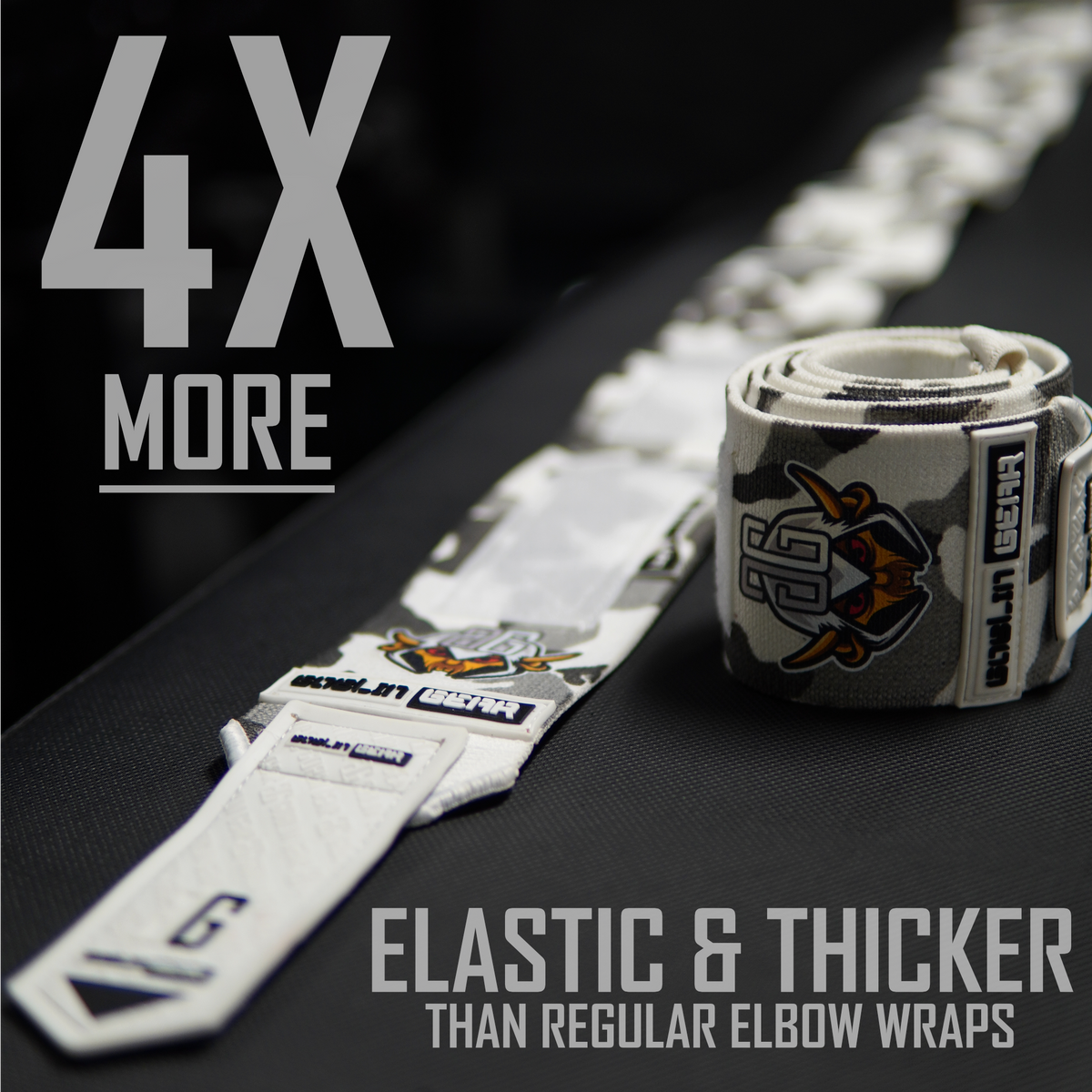 Goblin Gear RETRO 42" 2x Super Heavy Duty Elbow Wraps (White Camo) – extra support infographic