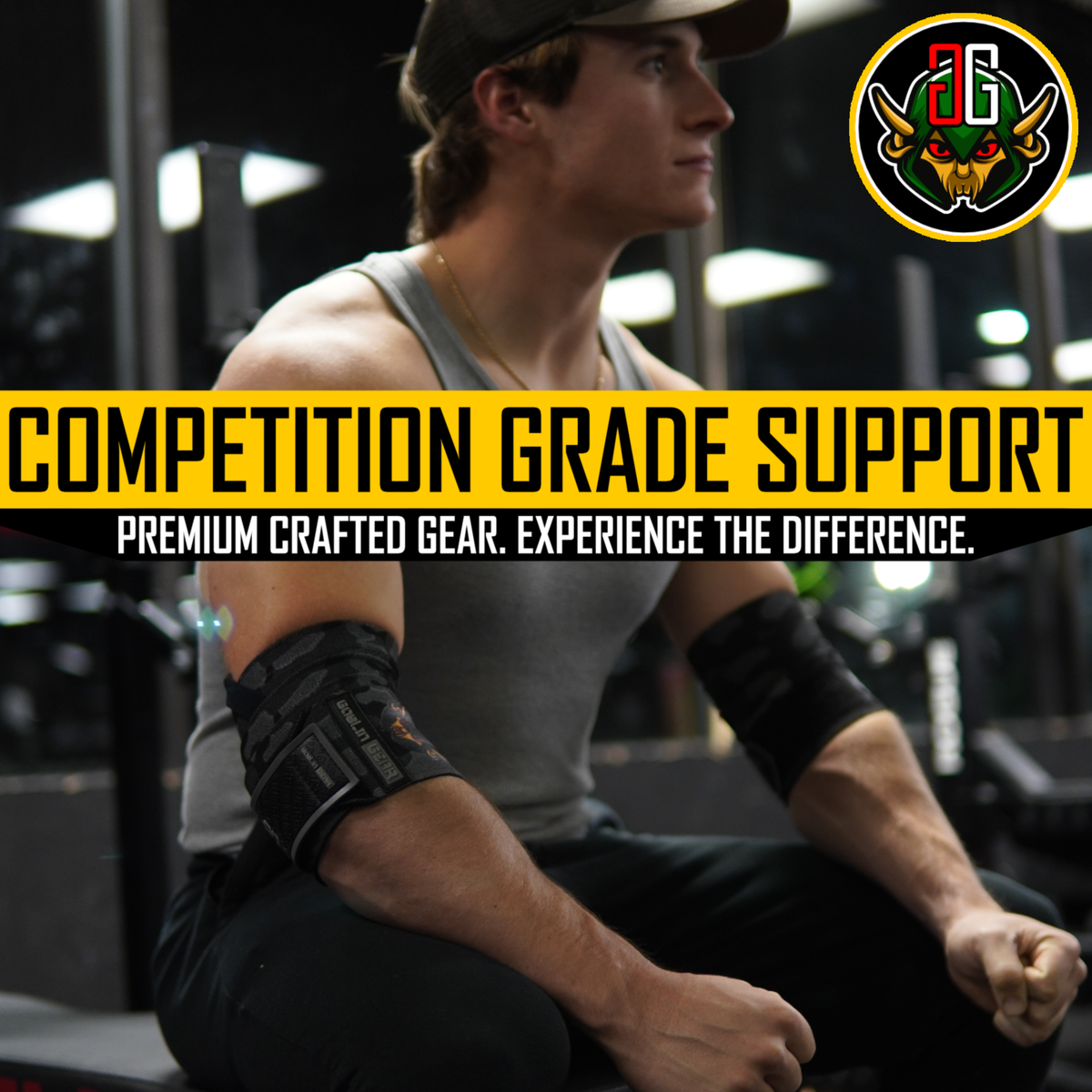 Goblin Gear RETRO 42" 2x Super Heavy Duty Elbow Wraps (White Camo) – competition grade callout