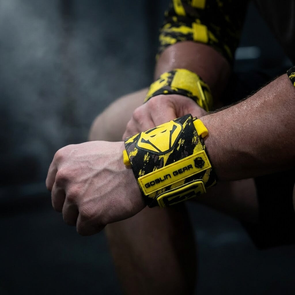 Goblin Gear 20" 3x Super Heavy Duty Wrist Wraps Cracked Sun – product photo 4 of 5