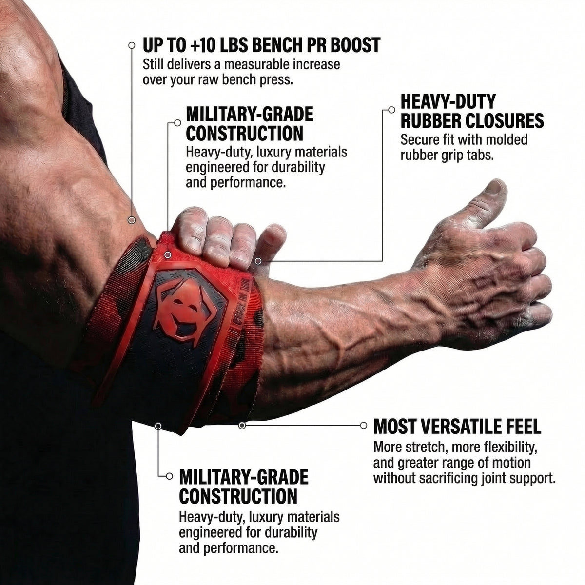 Goblin Gear 42" 2x Super Heavy Duty Elbow Wraps Inferno – product photo 2 of 6
