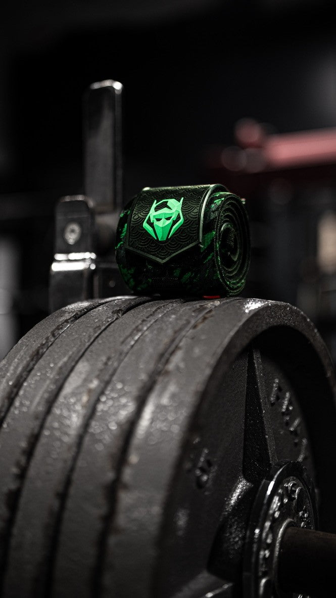 Magnor wrist wraps on the bar