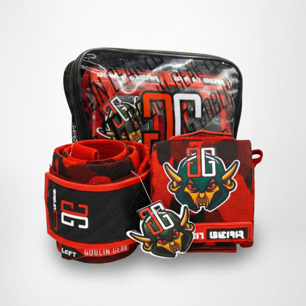 Goblin Gear RETRO 20" 3x Super Heavy Duty Wrist Wraps (Red Camo) – main product photo