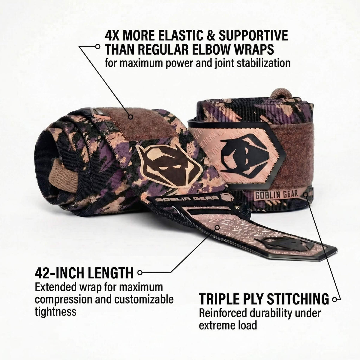 Goblin Gear 42" 4x Super Heavy Duty Elbow Wraps – product photo 4 of 15