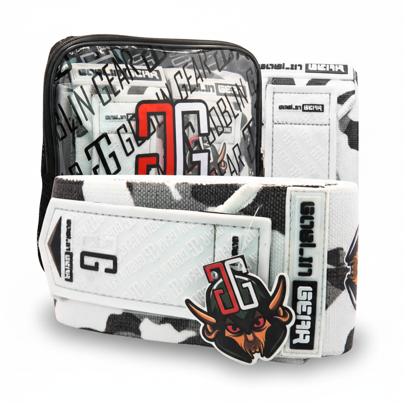 Goblin Gear RETRO 42" 2x Super Heavy Duty Elbow Wraps (White Camo) – main product photo