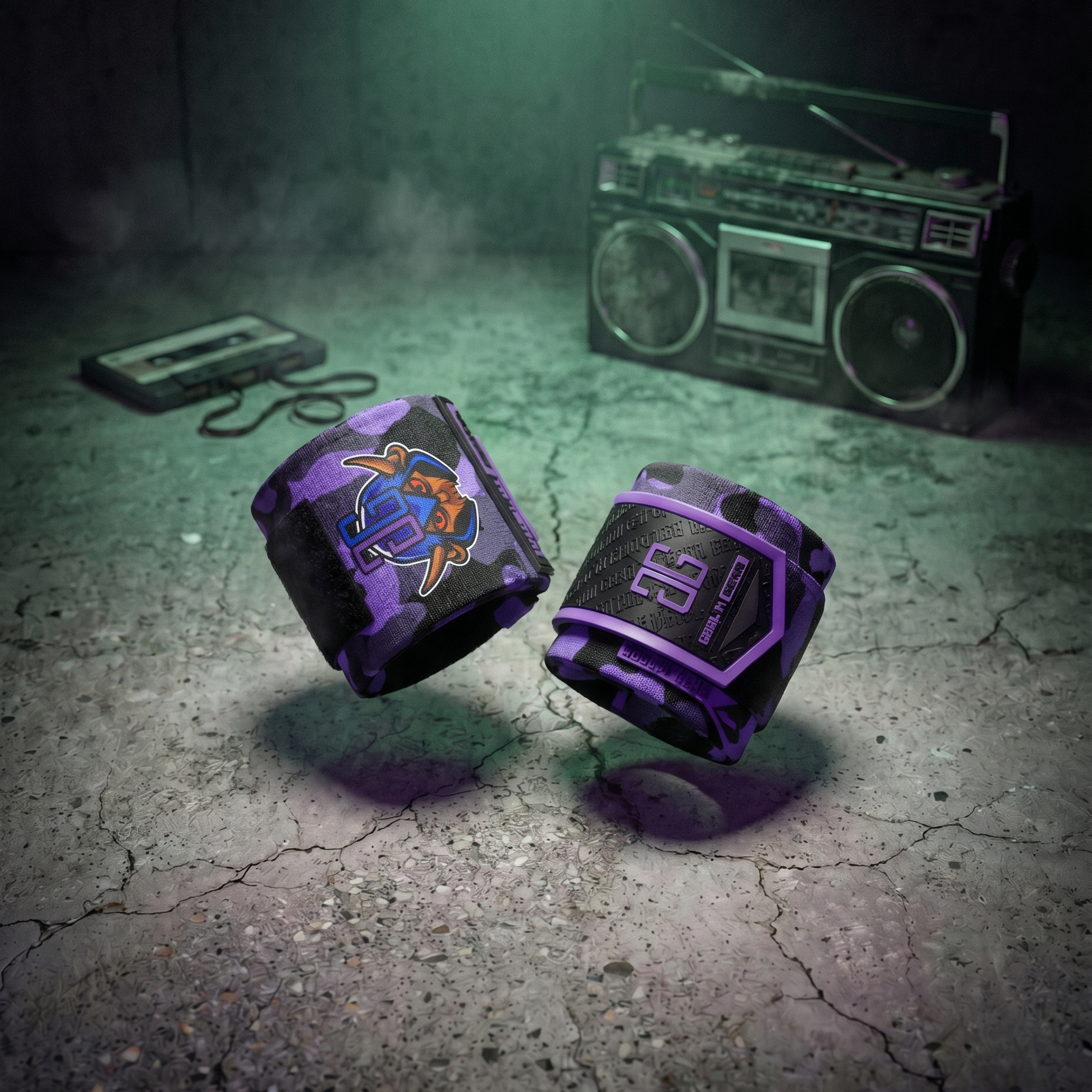 goblin gear RETRO Goblin Gear 20" 3x Super Heavy Duty Wrist Wraps Midnight Purple