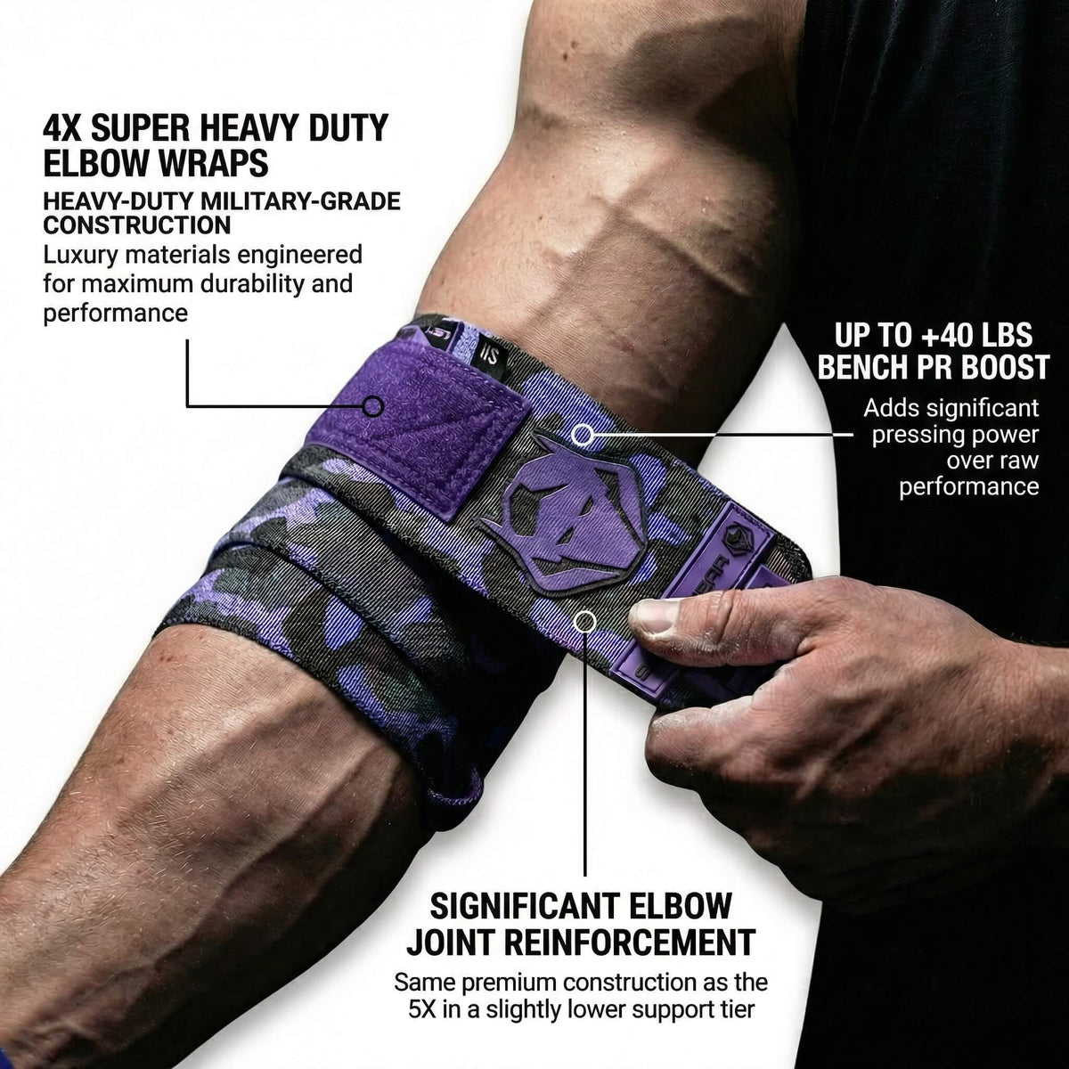 Goblin Gear 42" 4x Super Heavy Duty Elbow Wraps – product photo 3 of 15