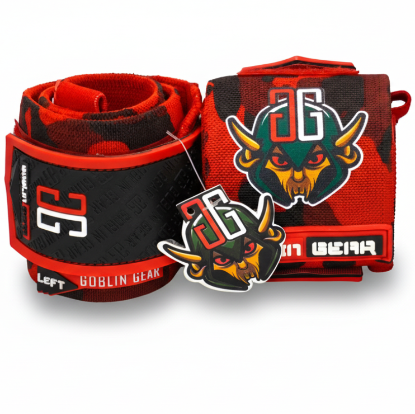 Goblin Gear RETRO 20" 3x Super Heavy Duty Wrist Wraps (Red Camo) – product photo 3 of 28